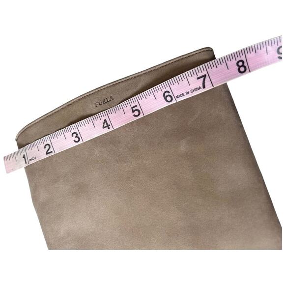 NWOT FURLA Tall Platform Nubuck Boots Beige with Black Size 39 or 8.5 main image 13